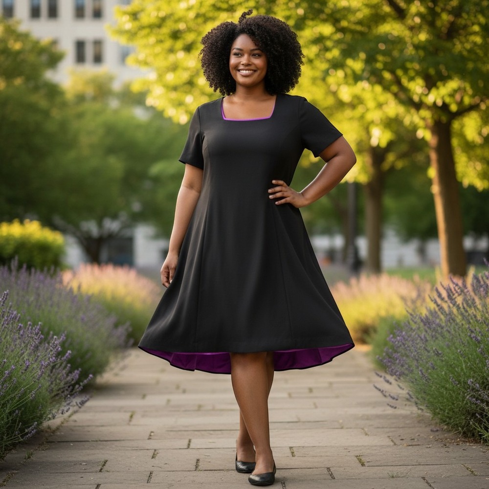 Worthington Woman Sheath Dress 22W Black Excellent Scoop Neck Short Sleeve LBD